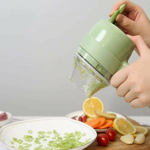 Rechargeable 4 In 1 Electric Vegetable Cutter With Multi-Function Slicer