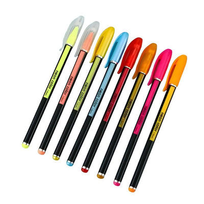 12-Color Neon Gel Pen Set, Bold Smooth Writing, for School & Office Use