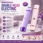 2-in-1 Dual Head Shaver & Electric Trimmer for Women – Rechargeable Hair Remover & Grooming Tool