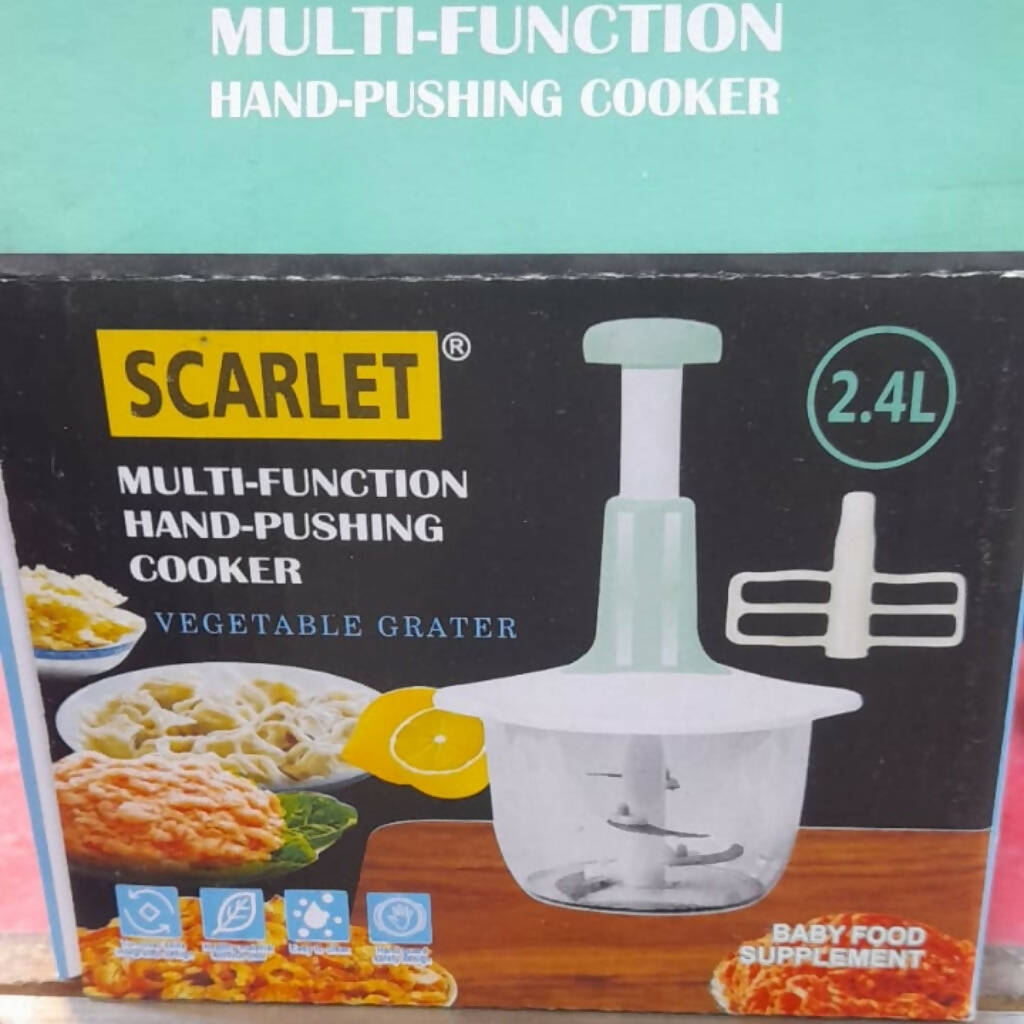 Manual Hand Push Chopper, Unbreakable Body with 2.4L Capacity, for Vegetables & Meat
