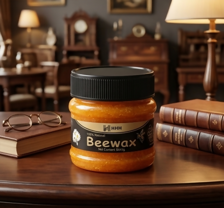 HHH 100% Natural Beewax – Premium Wood Seasoning & Furniture Polish for Restoration and Protection