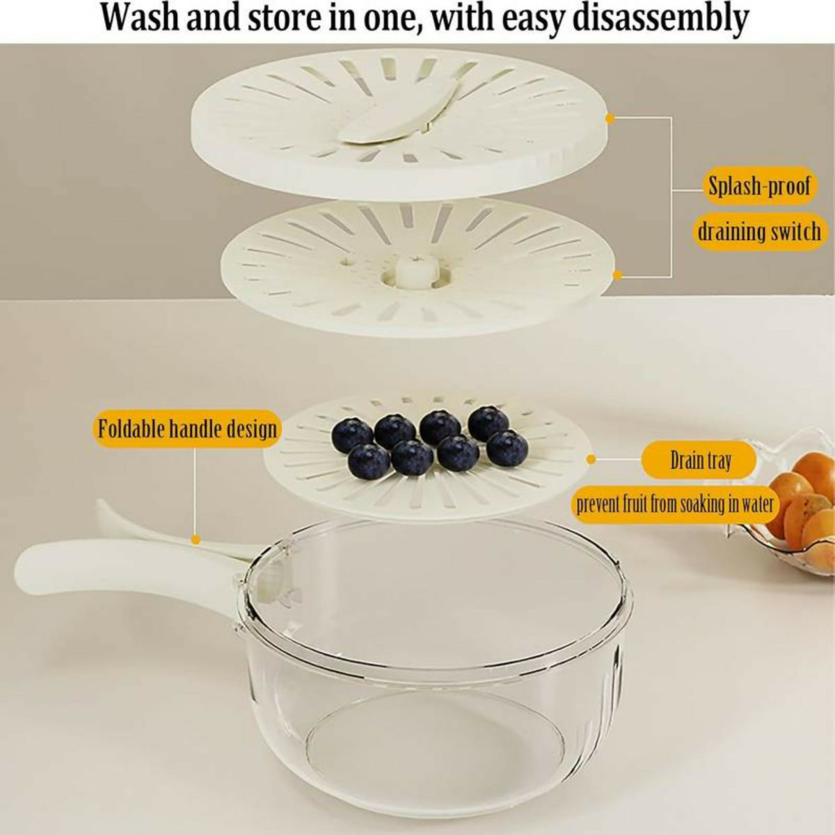 Multi-Functional Vegetable & Fruit Cleaning Basket – Folding Drainage & Fresh-Keeping Storage Container