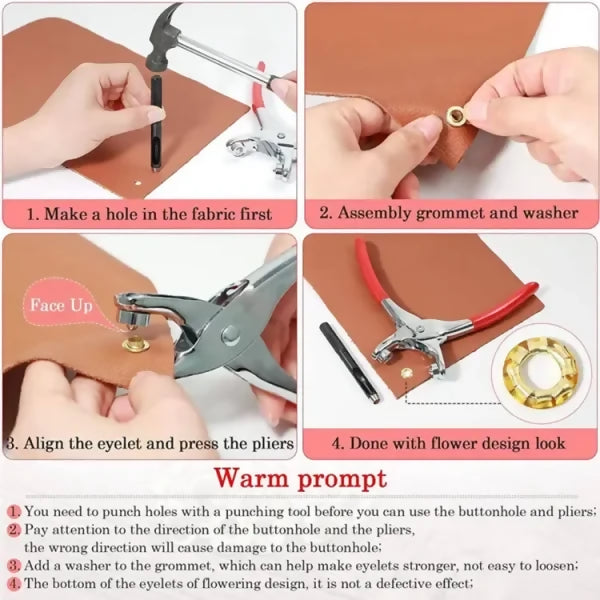 Metal Hand Press Tich Button Fixer Machine with 25 Snap Buttons | Durable & Easy-to-Use DIY Tool