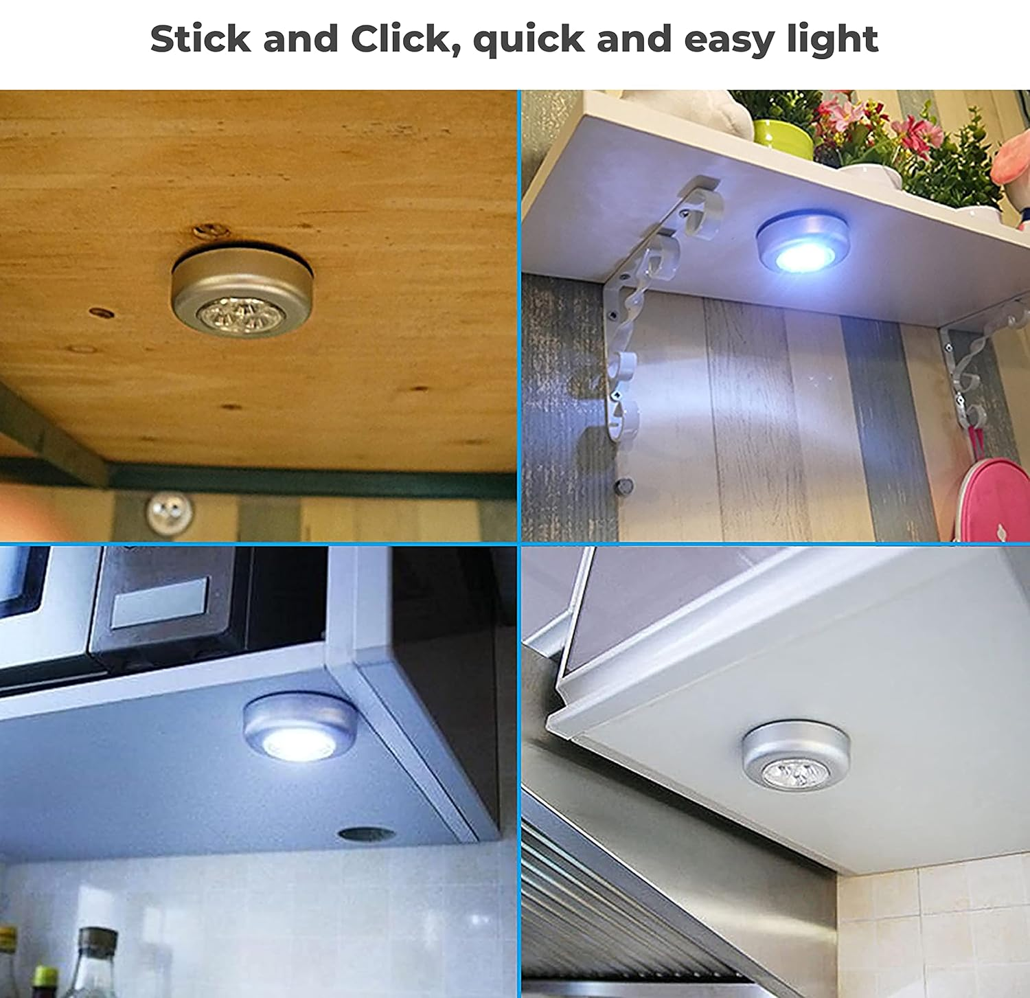 1 PC LED Touch Light Battery Powered Wireless Night Light Stick Tap Touch Lamp for Closets, Counters or Utility Rooms