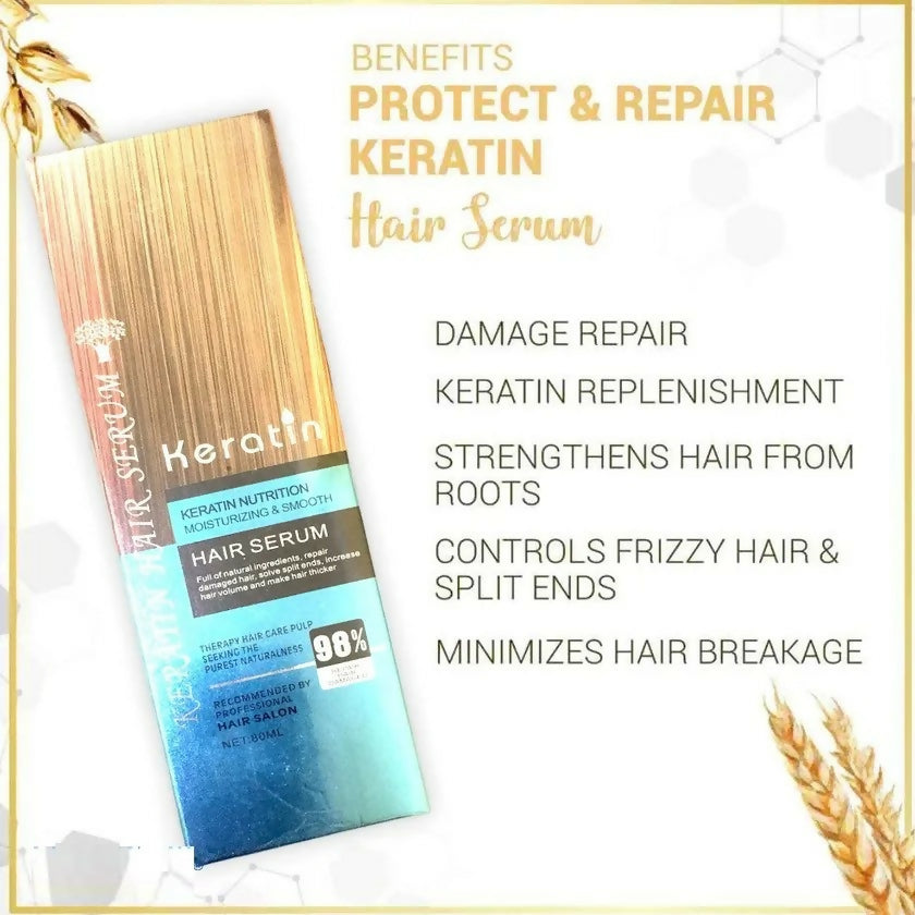 Keratin Nutrition Hair Serum | Straightening & Color Protection | 80 ml