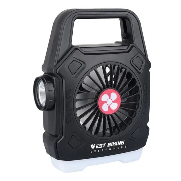 Multipurpose Rechargeable Desk & Camping Fan with LED Light, Flashlight & Power Bank