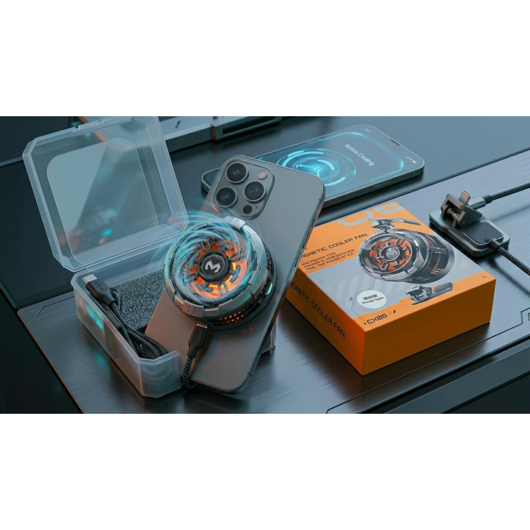 MEMO CX08 Pro Mobile Cooling Fan 25W Semiconductor Phone Cooler – Fast Cooling Gaming Radiator for Android & iPhone ~ Magnetic Support