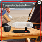 2 in 1 Daily Pill Box Organizer with Water Bottle 600ml