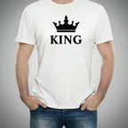 Combo Of King, Queen, Prince & Princes Style White T-Shirt with Cute Design