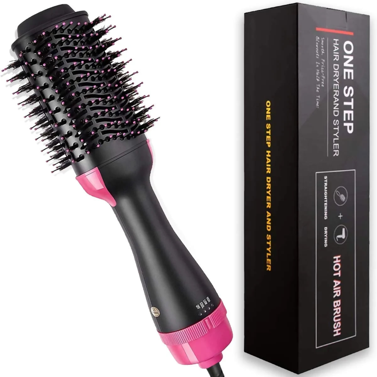 One Step Hot Air Brush | 3-in-1 Dryer, Straightener & Volumizer for Effortless Styling