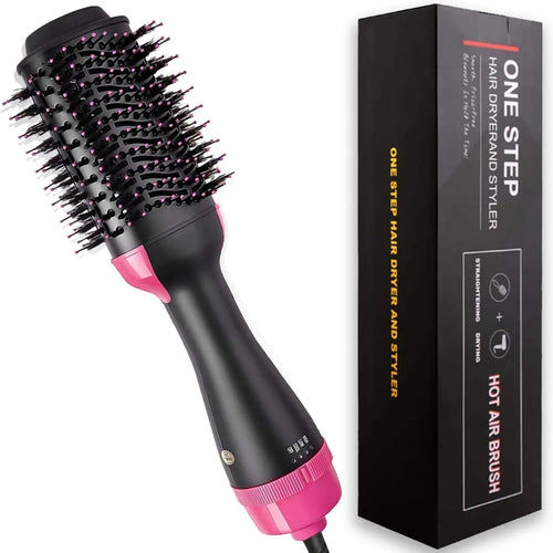 One Step Hot Air Brush | 3-in-1 Dryer, Straightener & Volumizer for Effortless Styling