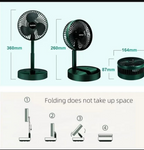 Rechargeable Green Desk Fan With Base & Foldable Design