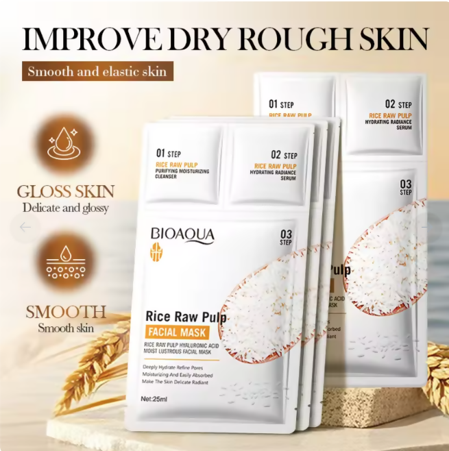 Bioaqua 3-Step Rice Raw Pulp Facial Mask