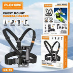 PLOKAMA CX10 Action Camera Chest Mount Holder – 360° Adjustable Harness Strap for Sports, Hiking & Vlogging