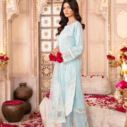 Unstitched Suit, Roha Lawn Ensemble, Elegance Meets Contemporary Allure, for Women