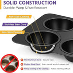 6-Cup Non-Stick Muffin Pan, Heavy-Duty Carbon Steel, for Baking