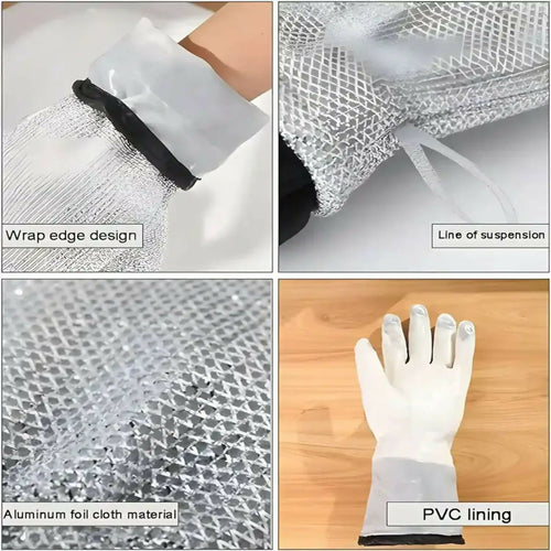 Pack of 1 Heavy-Duty Wire Scrubber Dishwashing Mitt – Heat-Resistant Steel Wire Cleaning Glove for Pots, Pans & Grills
