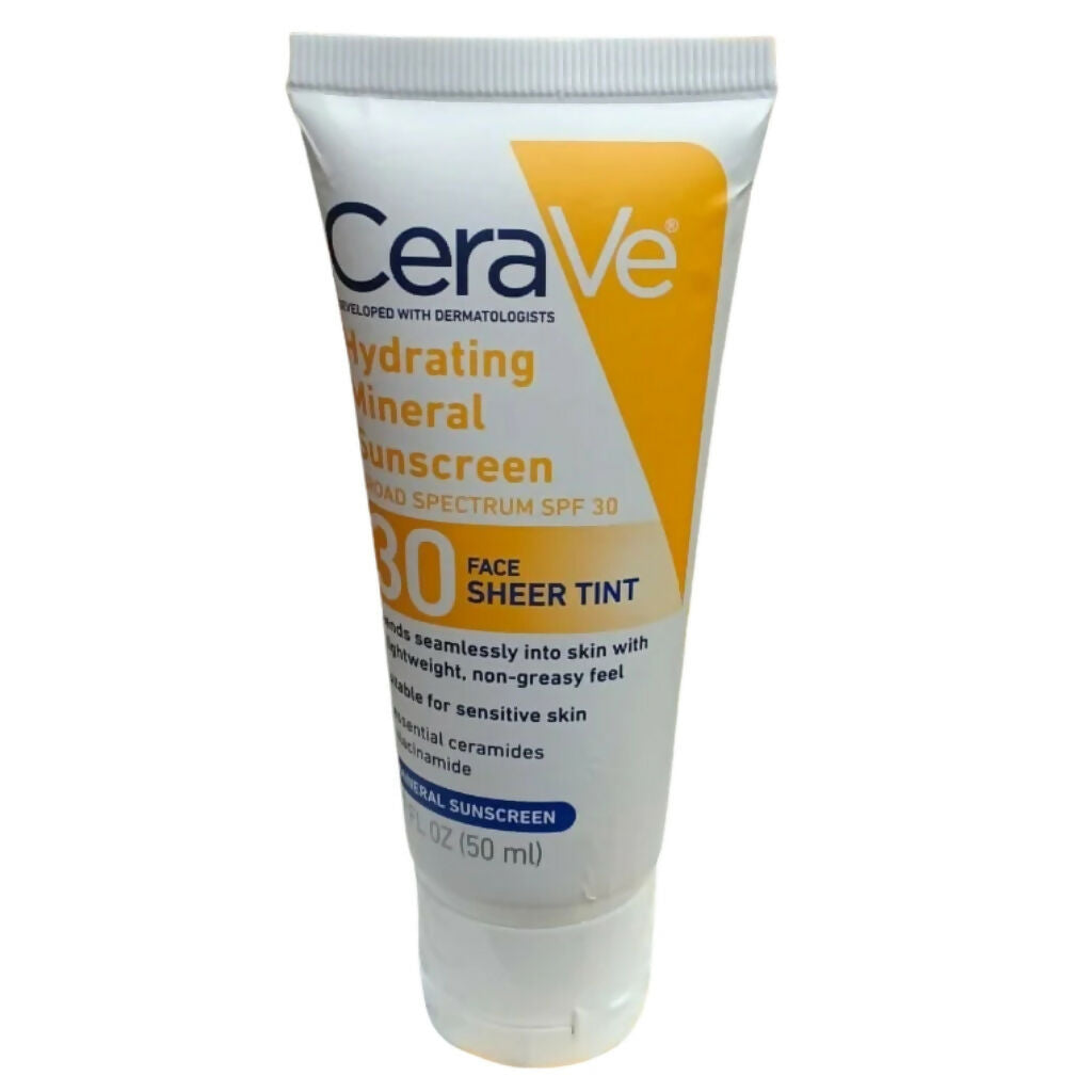 CeraVe Hydrating Mineral Sunscreen SPF 50, Broad Spectrum UV Protection – 50ml