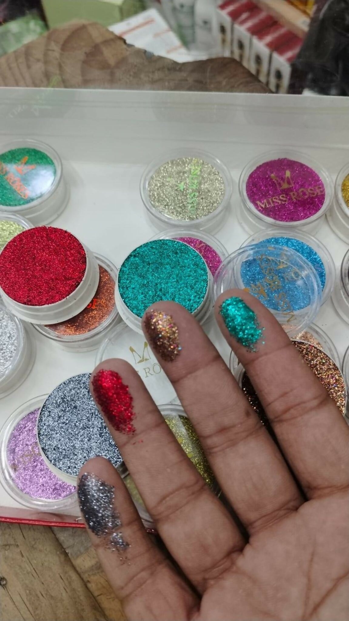 Miss Rose Multicolor High Pigmented Glitter Shimmer Eyeshadow Palette Set Professional Eye Makeup