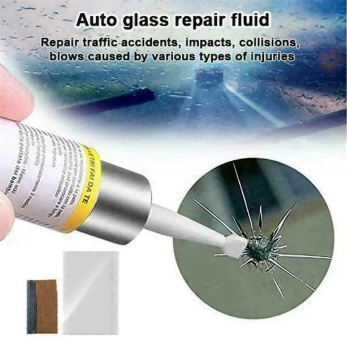 Windshield Crack Repair Kit for Cars | Glass Chip and Small Crack Repair Tool | Random Color