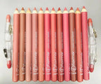 Set of 12/6 Pcs Matte Nude Colors Lip Liners Pigmented Lip Pencils