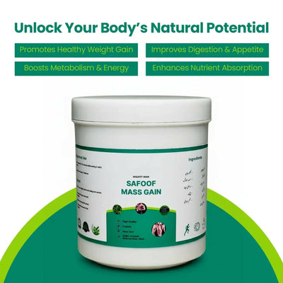 Safoof Mass Gain Herbal Weight Gain Powder | Natural Body Mass Support Formula