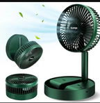 Rechargeable Green Desk Fan With Base & Foldable Design