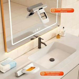 Mini Foldable Desktop Mop – Portable Mini Cleaning Sponge Mop bathroom tiles, and small spaces