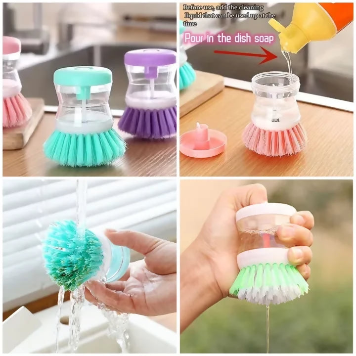 Mini Kitchen Liquid Dish Cleaning Brush | Scrubber Tool, Oil-Resistant, Scrubbing Sponge Remove Stains (Random color)