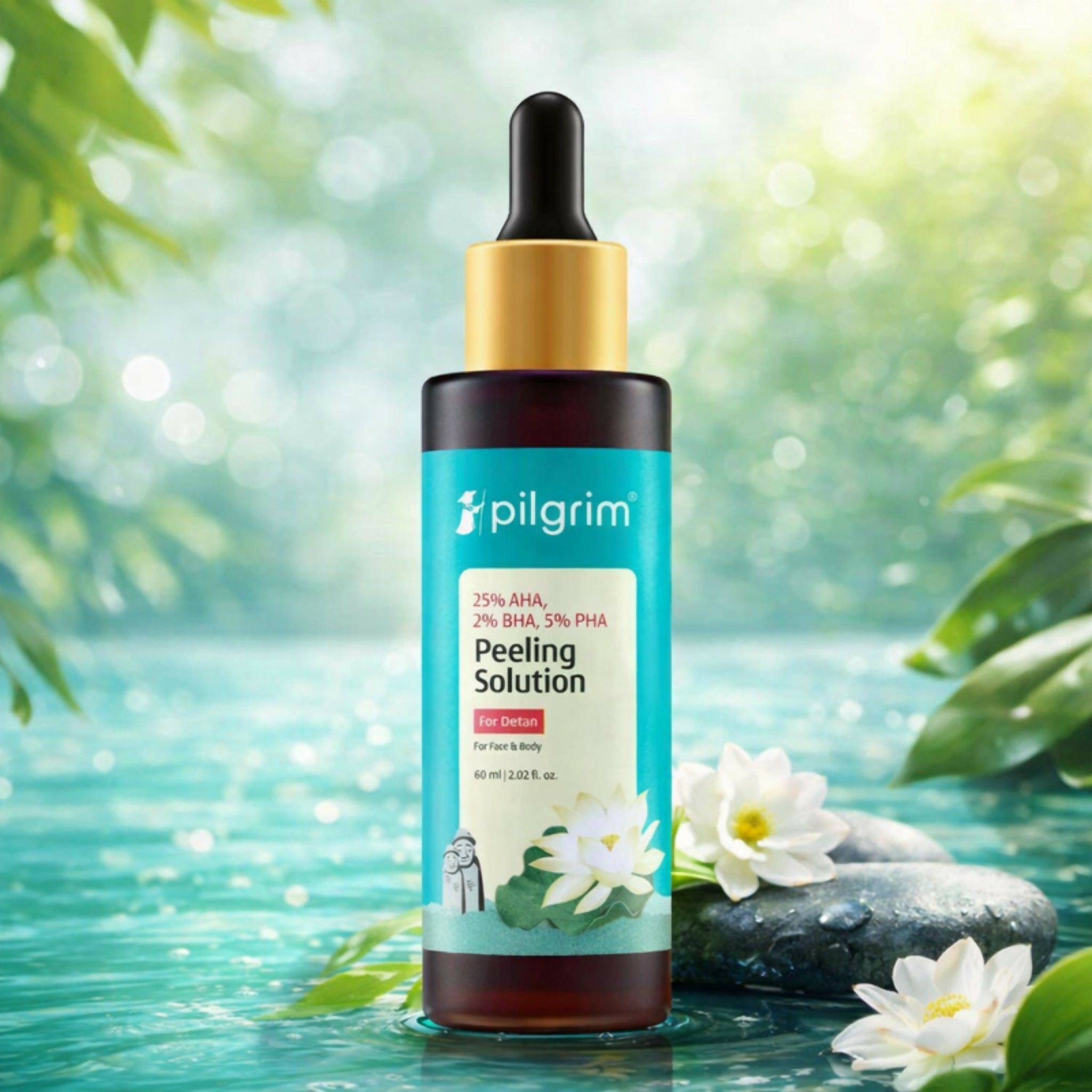Pilgrim 25% AHA 2% BHA 5% PHA Peeling Solution – Detan & Exfoliating Serum 60ml