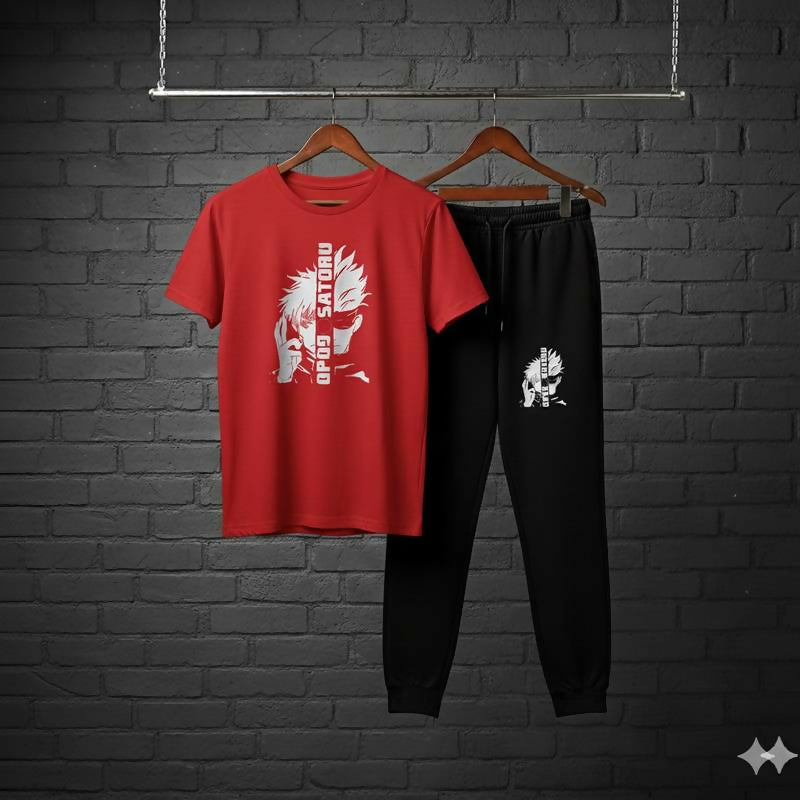 High-Quality Black Track Suit Cartoon Anime Streetwear – Gojo Satoru Edition Large