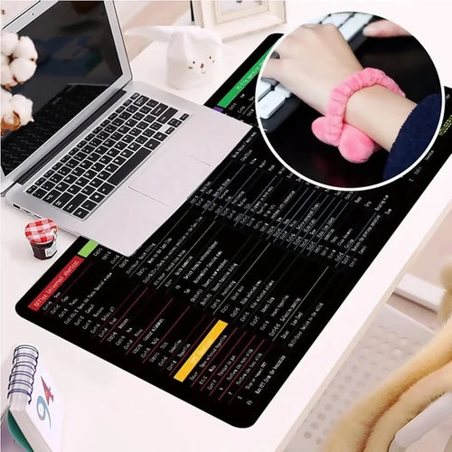 Large Excel Shortcut Keyboard Mouse Pad & Desk Mat 30×59cm | Extended Non-Slip Office Table Mat for Work Study Gaming