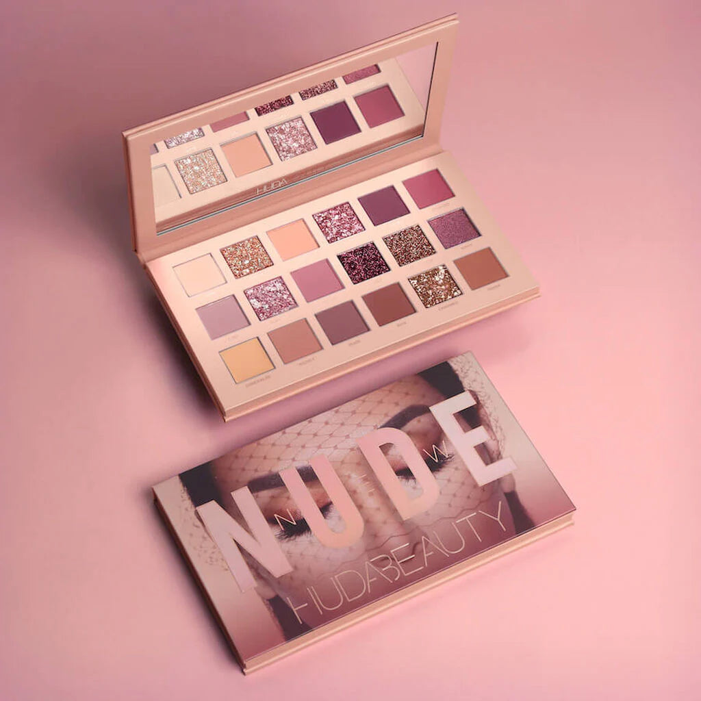 HUDA Beauty Nude Eyeshadow Palette Matte Shimmer Glitter 18 Shades