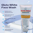 Gluta White Skin Whitening Face Wash | 7-in-1 Brightening & Anti-Aging Formula