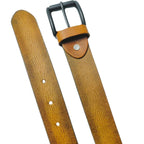 Leather Belt, Export Quality Genuine & Full Grain with Metallic Buckle, for Men