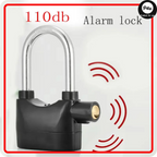 Heavy Duty Anti-Theft Alarm Padlock – Smart Stainless Steel Lock with 110dB Siren
