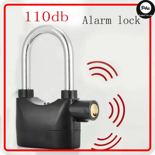 Heavy Duty Anti-Theft Alarm Padlock – Smart Stainless Steel Lock with 110dB Siren