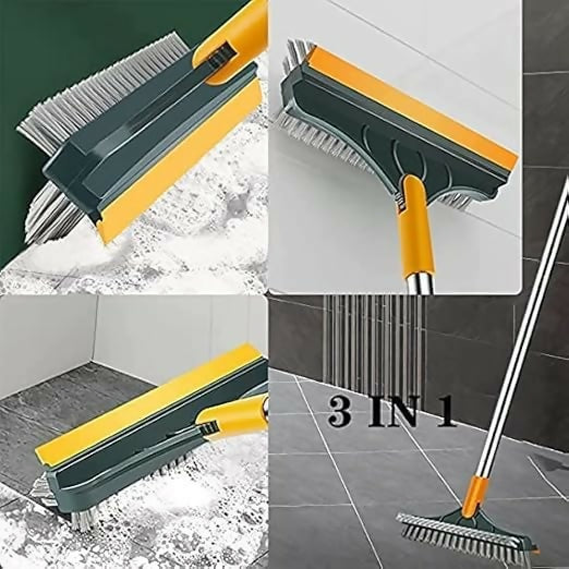 2 in 1 Floor Cleaning Brush|Bathroom Tile Windows Floor Cleaning Brush with 120° Rotatable Head