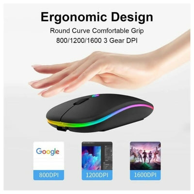 HP W10 Wireless Mouse - Slim Silent Stylish 2.4GHz Wireless Optical Mouse With Ergonomic Design Plug And Play USB Receiver For Laptop PC (Random Color)
