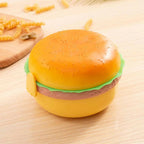 Lunch Box For Kids Burger Hamburger Shaped Multi Layer 6×3.5 Inches Multicolor Portable Food Container
