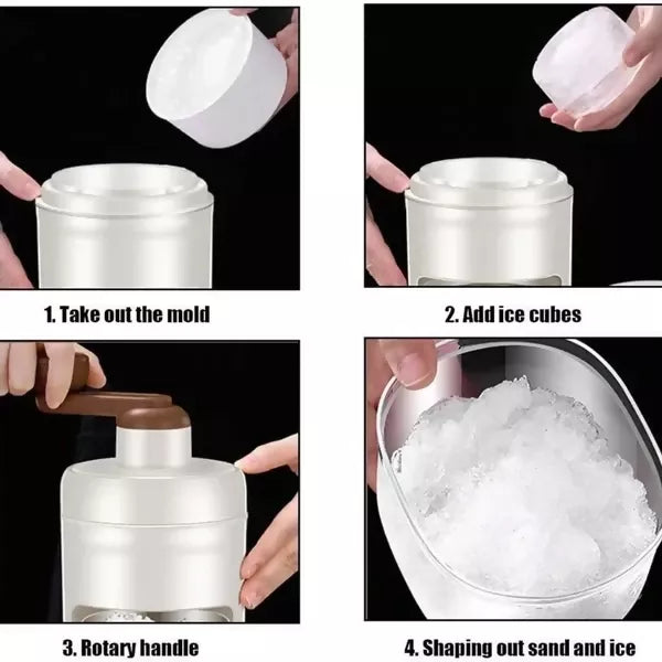 Portable Manual Ice Shaver | Snow Cone & Slush Maker | Stainless Steel Blades | Ice Shaving Machine for Home, Kitchen & Camping