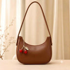 Cherry Charm Shoulder Purse Stylish Compact Durable Fashion Accessory Practical Choice For Daily Use Office College And Casual Outings - Black