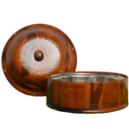 Wooden Hot Pot with Brass Work & Steel