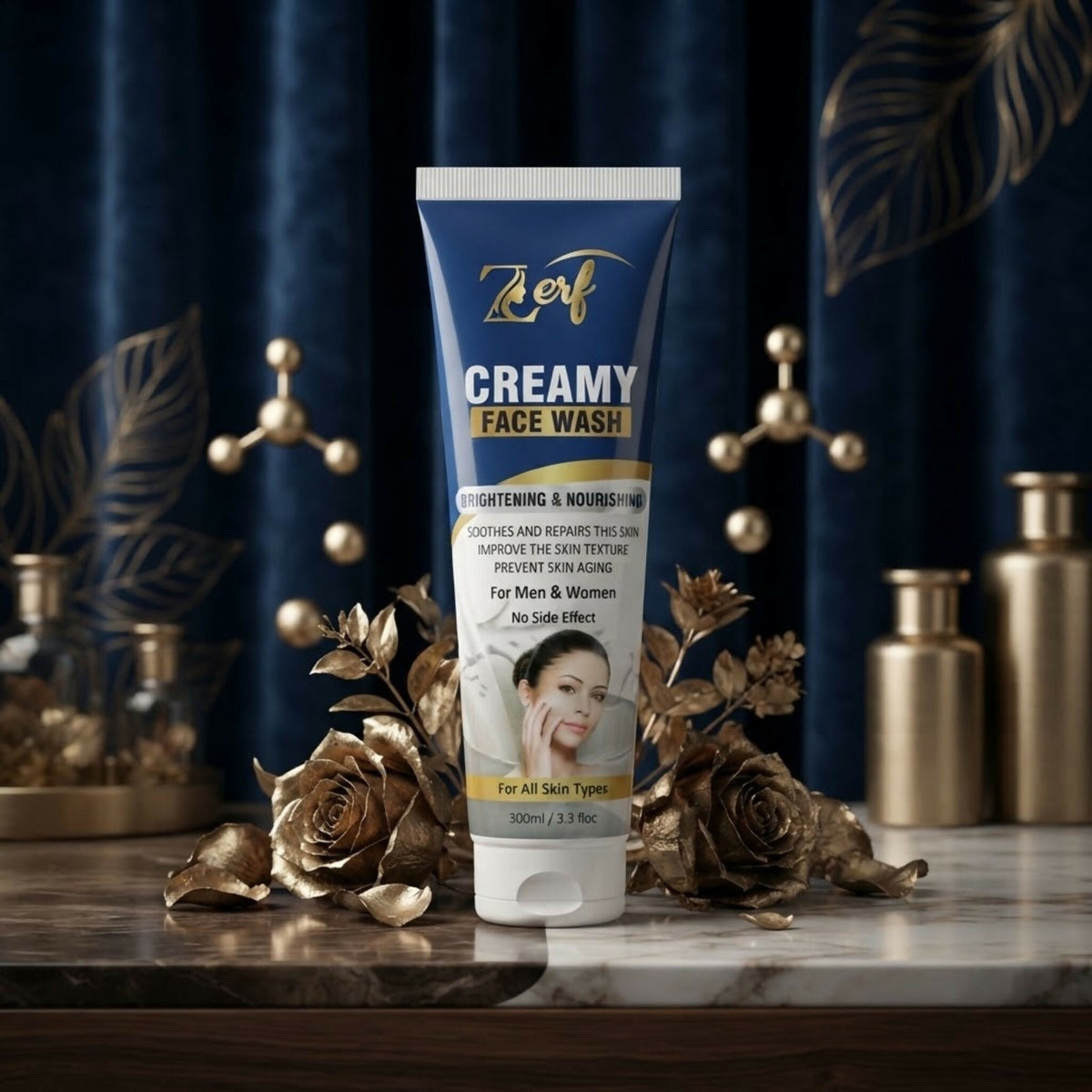 Zerf Creamy Face Wash 100ml – Brightening & Deep Cleansing Facial Cleanser for Men & Women