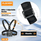 PLOKAMA CX10 Action Camera Chest Mount Holder – 360° Adjustable Harness Strap for Sports, Hiking & Vlogging