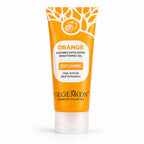 Orange exfoliating gel helps remove surface buildup for smoother-feeling skin.