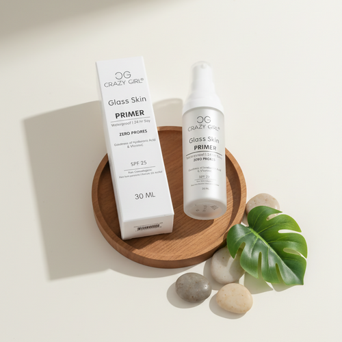 Crazy Girl Glass Skin Primer: Pore-Blurring, Hydrating & Illuminating Primer for a Flawless, Glass-Like Finish | 30ml