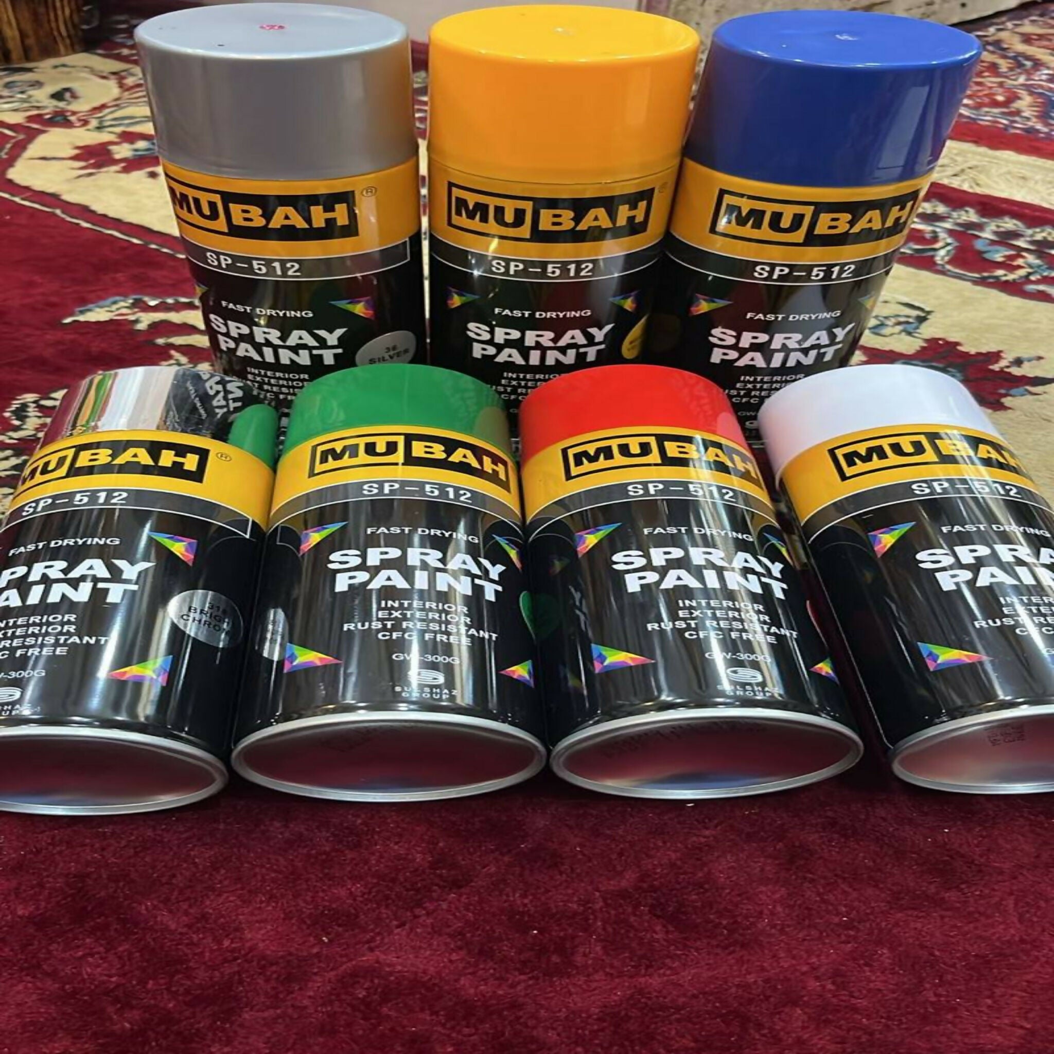 MUBAH Color Spray 300g – Quick-Dry Black Spray Paint | Fade-Resistant Smooth Finish