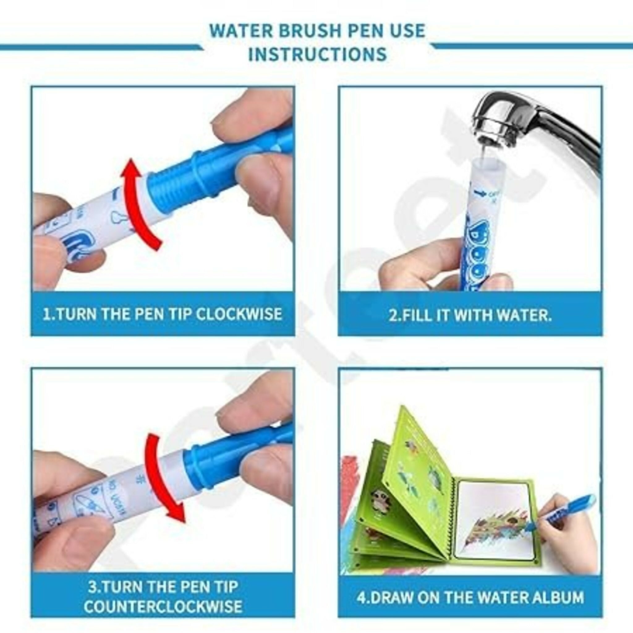 Magical Drawing Books With Pen, Water Reveal Activity