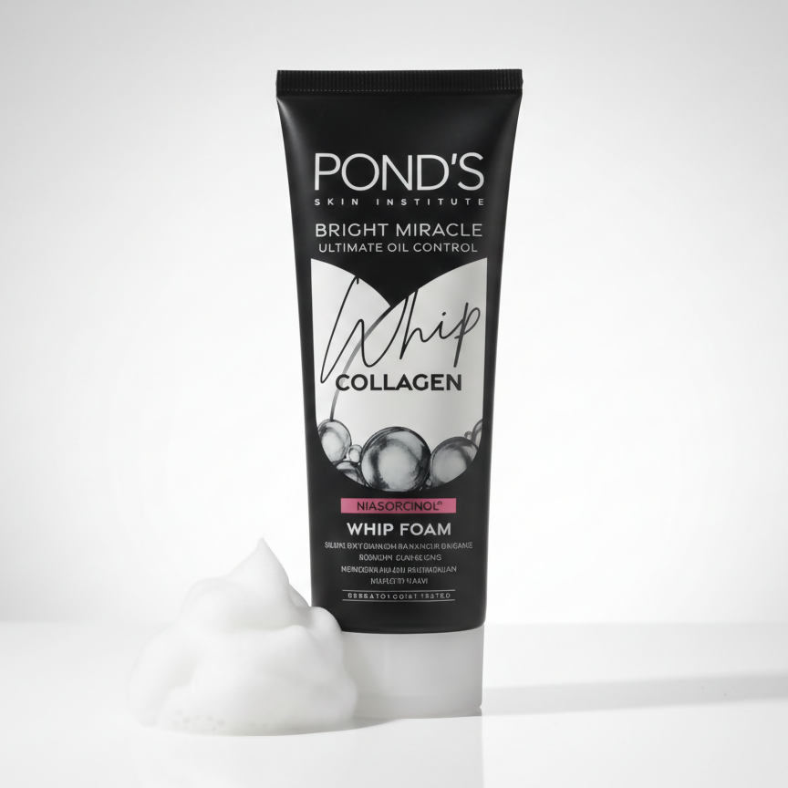 POND’S Bright Miracle Whip Collagen Whip Foam – Gentle Oil Control Face Wash